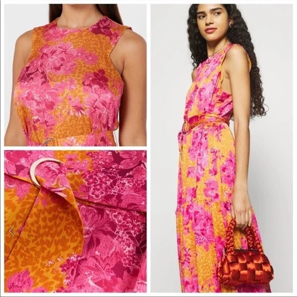 Ted Baker Bambia Floral Tiered Belted Maxi Dress - Picture 2 of 12